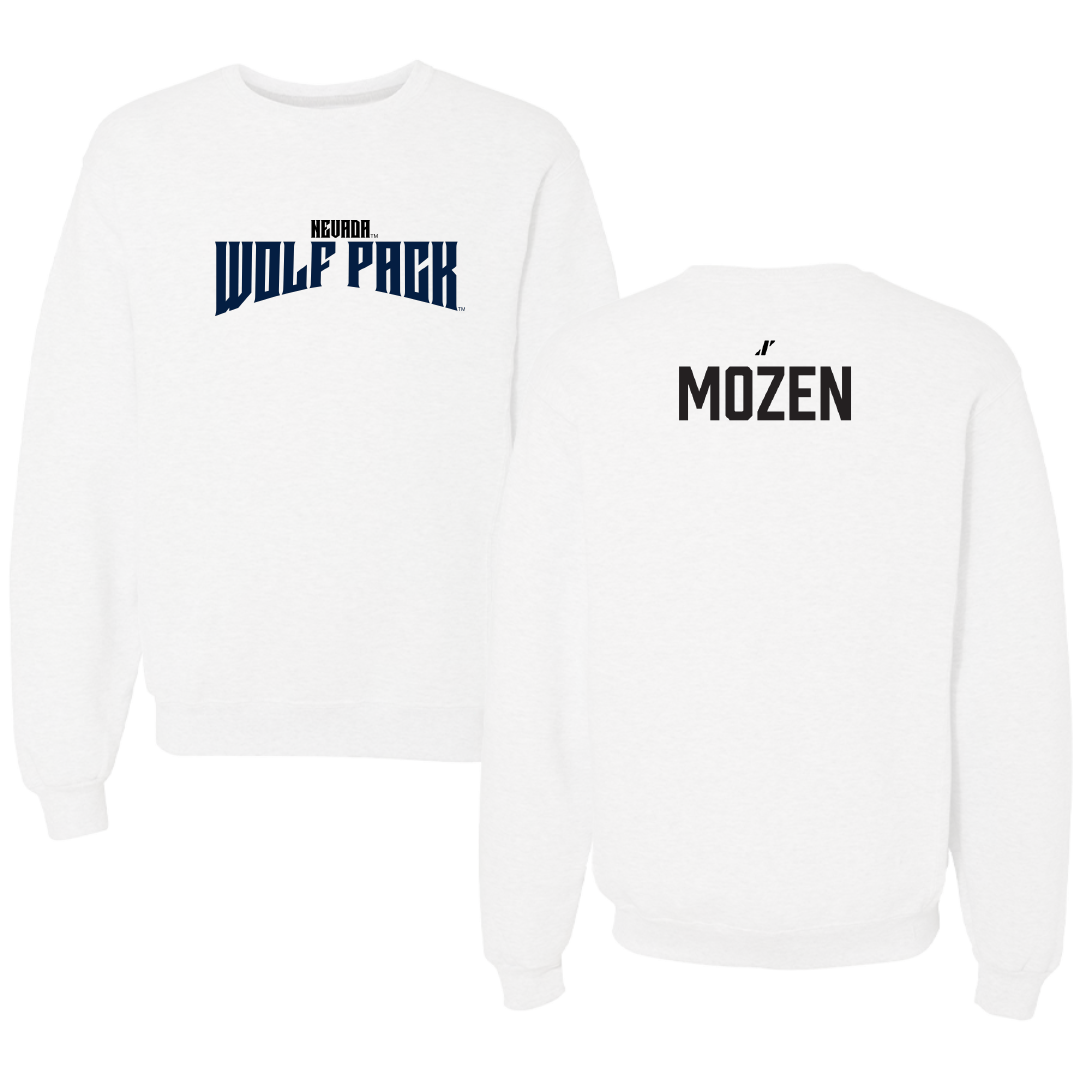 University of Nevada Alpine Skiing White Classic Crewneck - Isaac Mozen