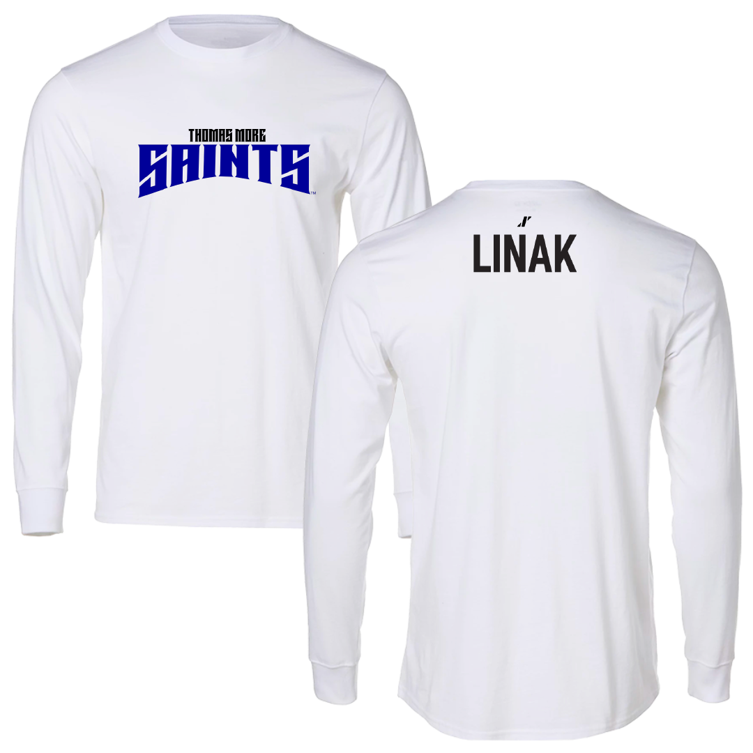 Thomas More University Wrestling (M) White Classic Performance Long Sleeve - Reid Linak