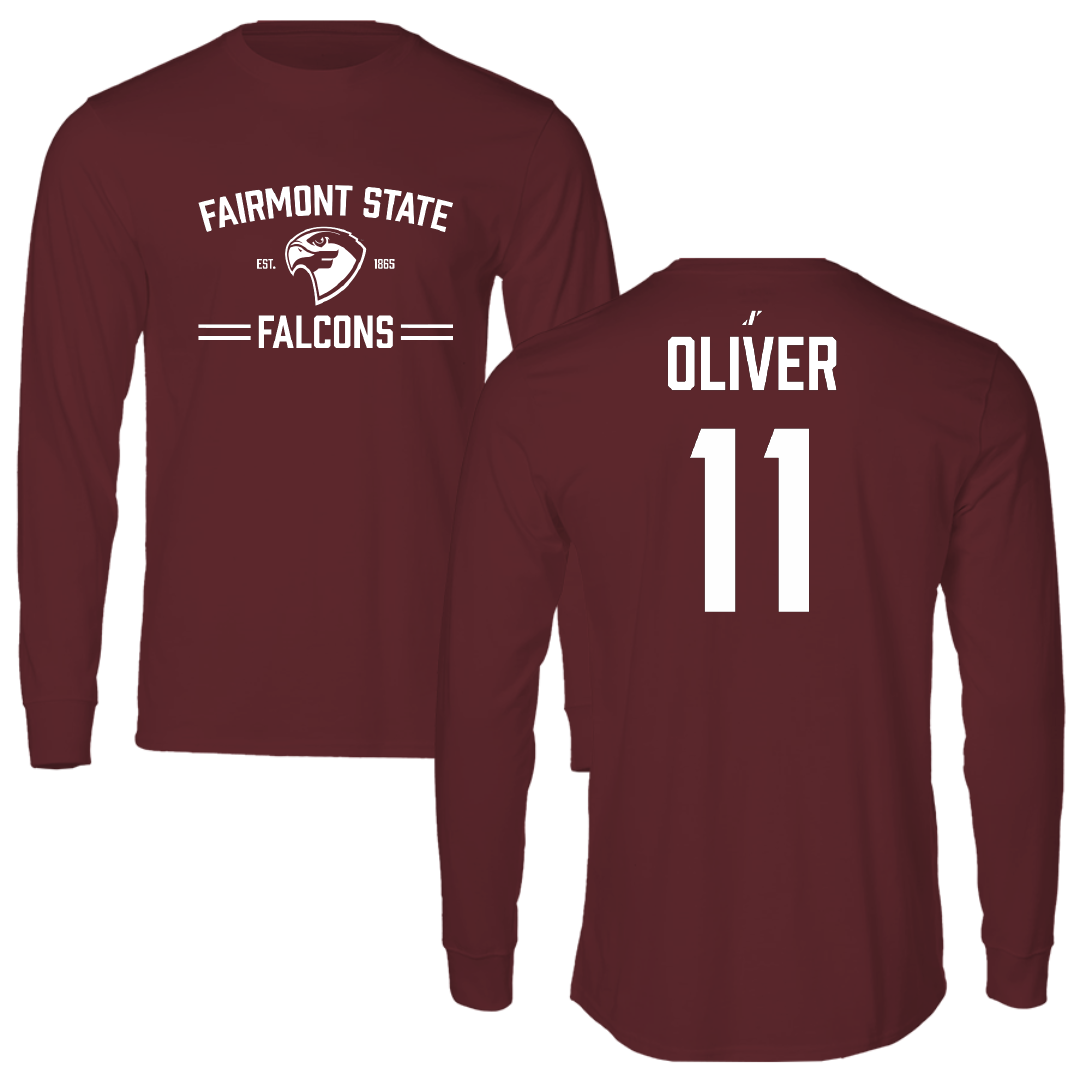 Fairmont State University Soccer Maroon General Long Sleeve - #11 Reece Oliver
