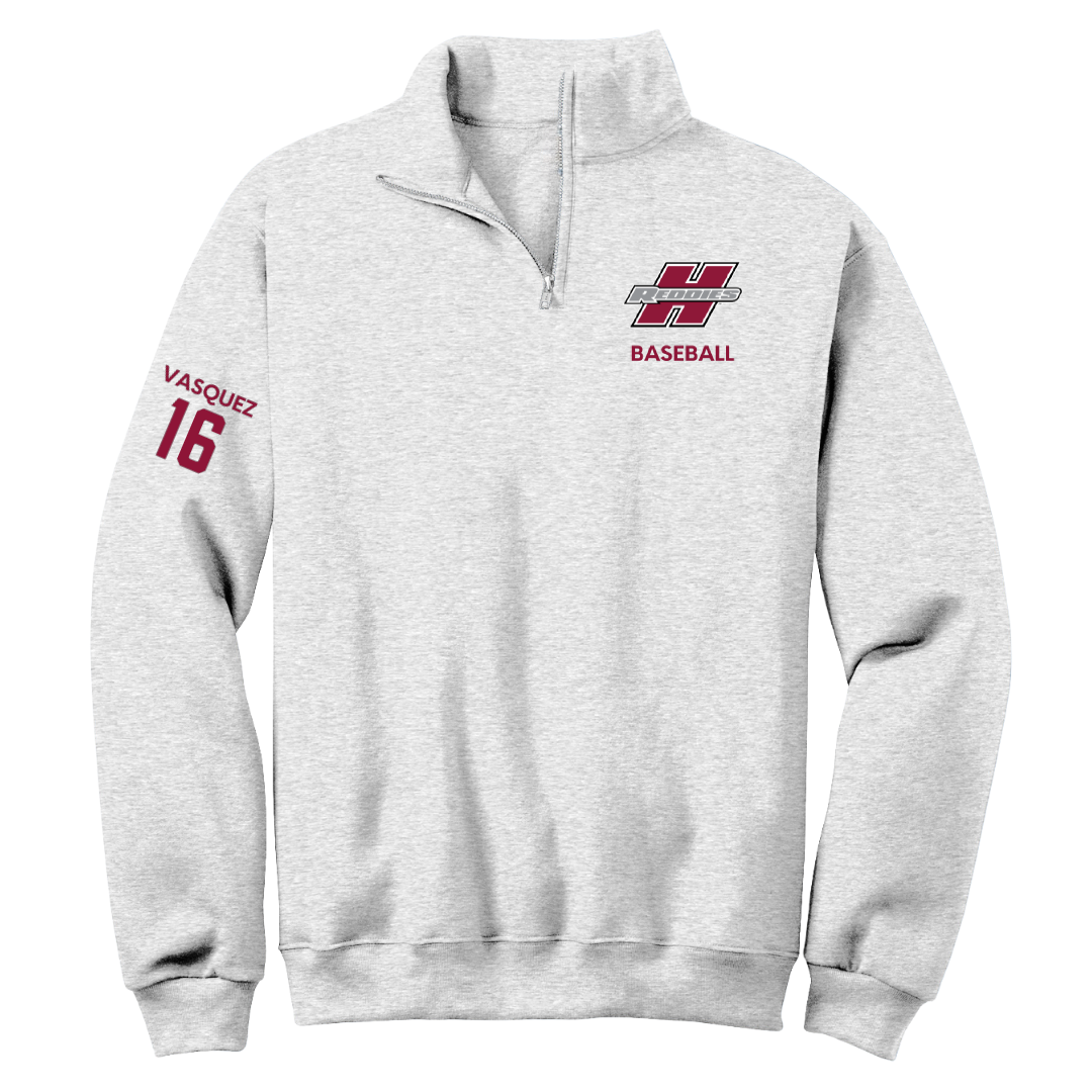 Henderson State University Baseball Light Gray Quarter-Zip - #16 Julio Vasquez