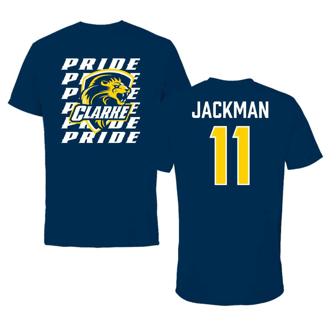 Clarke University Football Navy General Tee - #11 Jayden Jackman