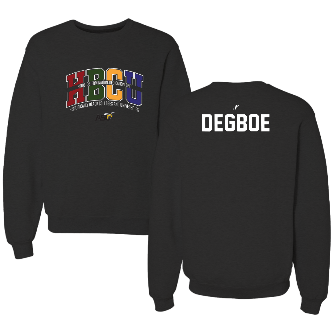 Alabama State University TF and XC Black HBCU Crewneck - Angelique Degboe