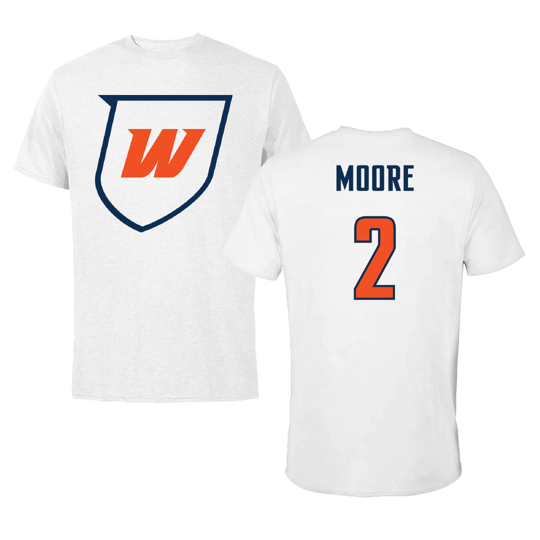 Western Connecticut State University Basketball White Tee - #2 Nicholas Moore