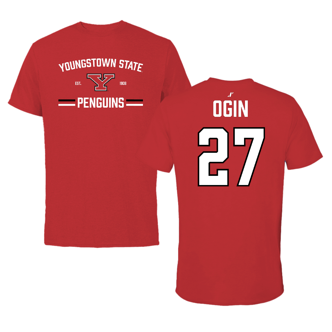 Youngstown State University Softball Red General Tee - #27 Kelsey Ogin
