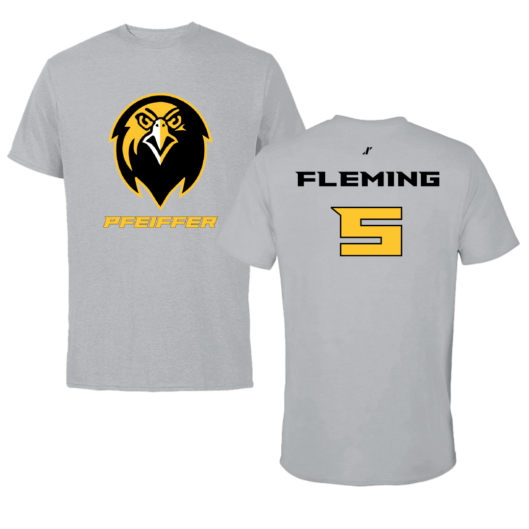 Pfeiffer University Baseball Sport Gray Tee - #5 Jacob Fleming