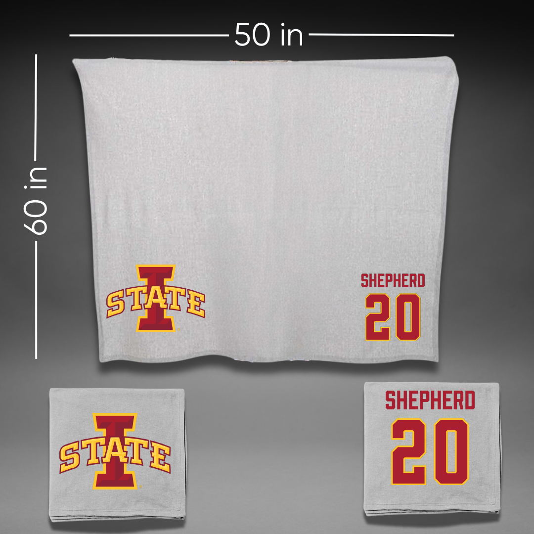 Iowa State University Softball Gray Blanket - #20 Kadence Shepherd