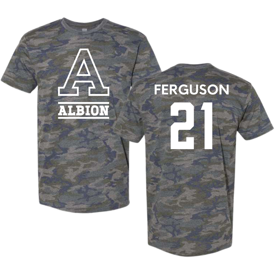Albion College Volleyball (W) Vintage Camo Tee - #21 Rylie Ferguson