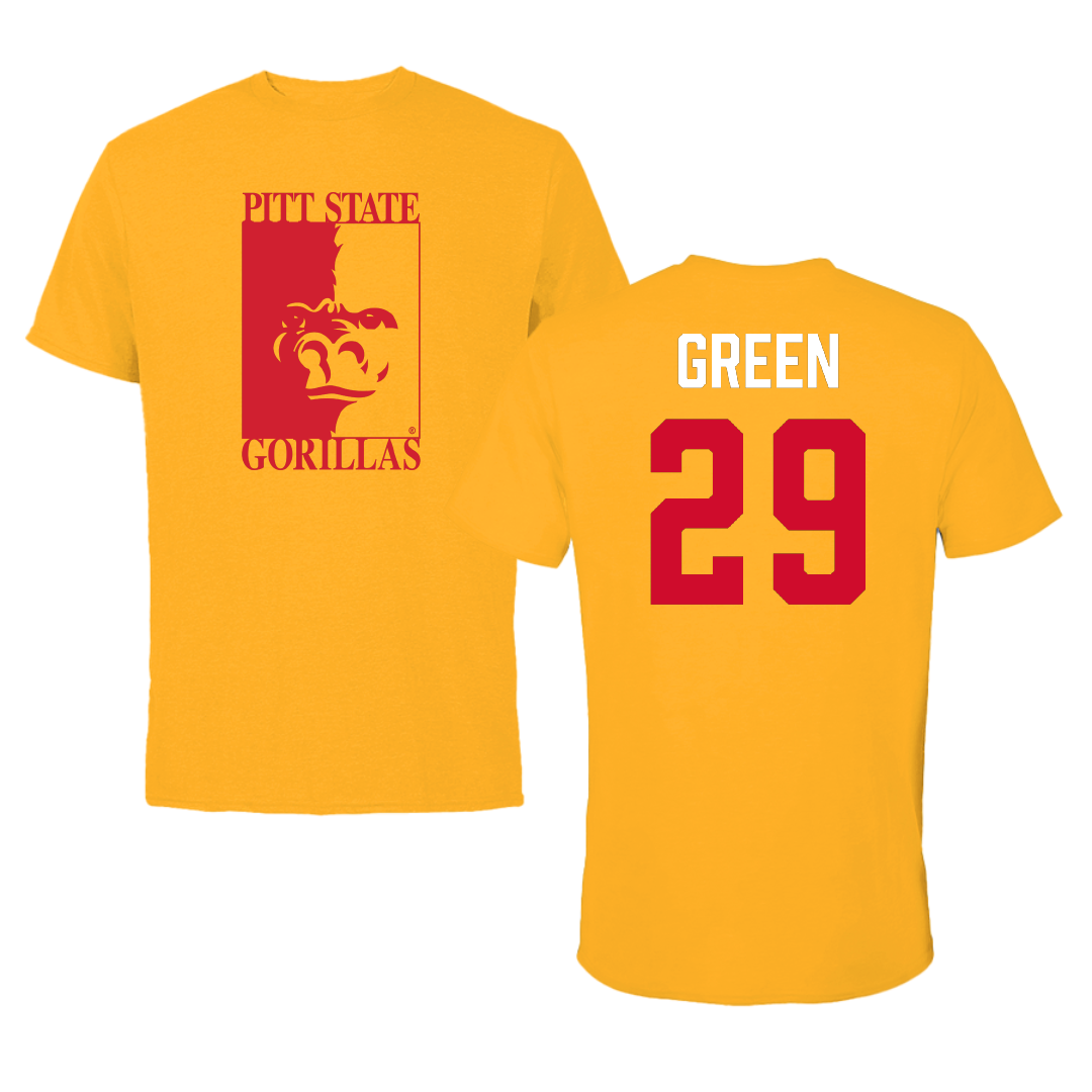 Pittsburg State University Soccer (W) Gold Tee - #29 Hailey Green