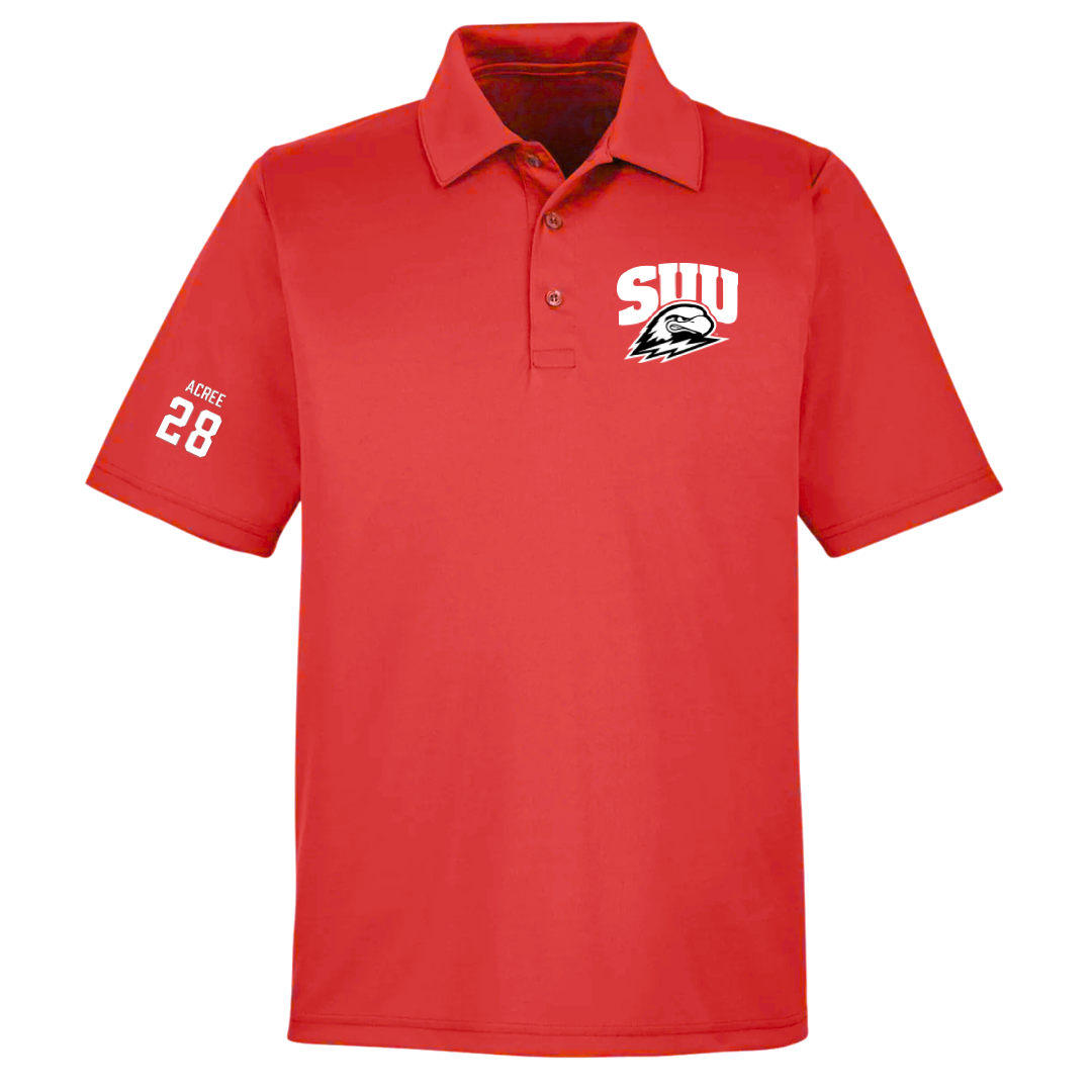 Southern Utah University Soccer (W) Red Polo - #28 Kayleigh Acree