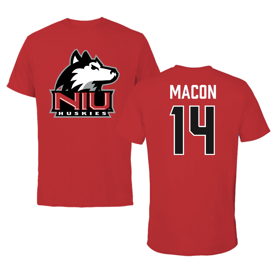 Northern Illinois University Football Red Performance Tee - #14 Jalen Macon