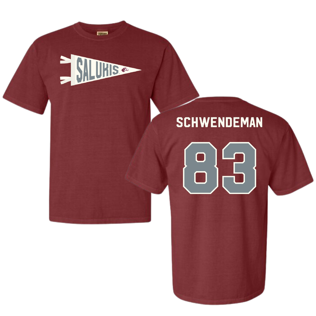 Southern Illinois University at Carbondale Football Maroon Pennant Comfort Colors Tee - #83 Ryan Schwendeman
