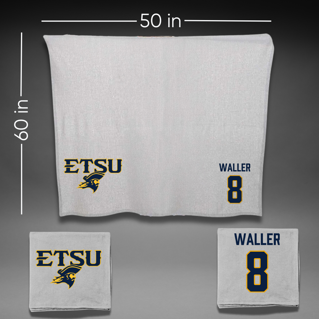 East Tennessee State University Volleyball Gray Blanket - #8 Raegan Waller