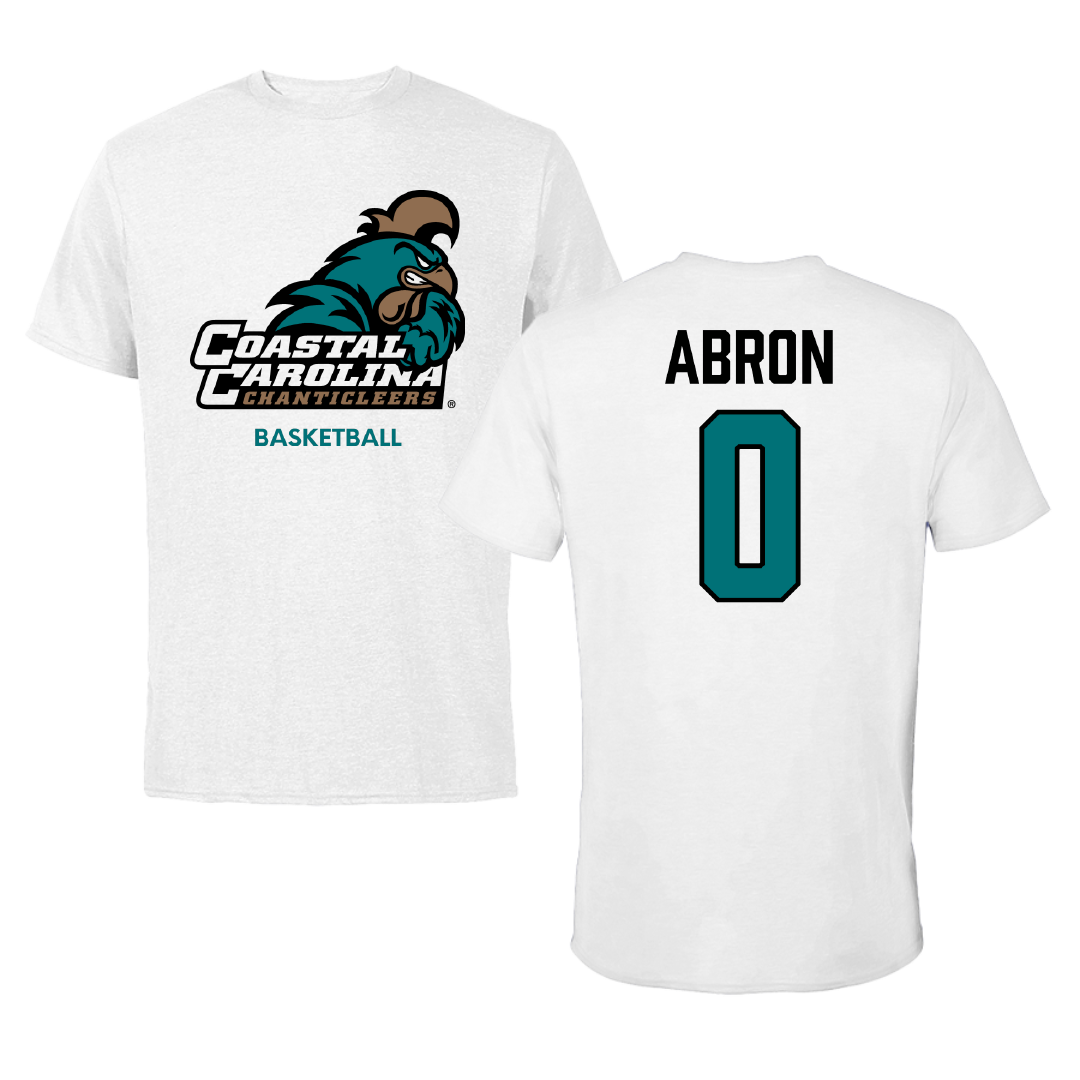 Coastal Carolina University Basketball (W) White Performance Tee - #0 Tiara Abron