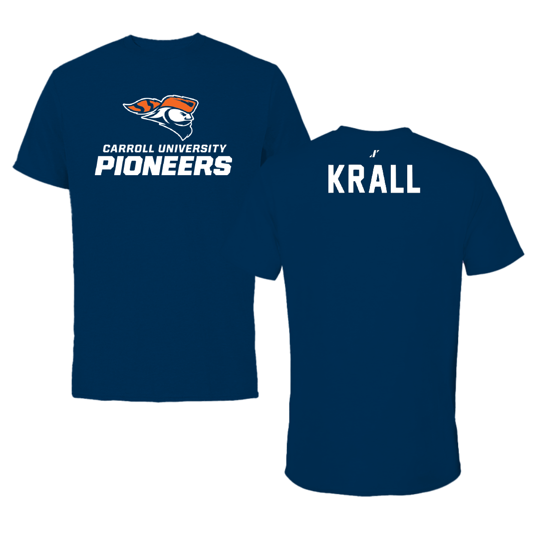 Carroll University Golf Navy Performance Tee - Charlie Krall