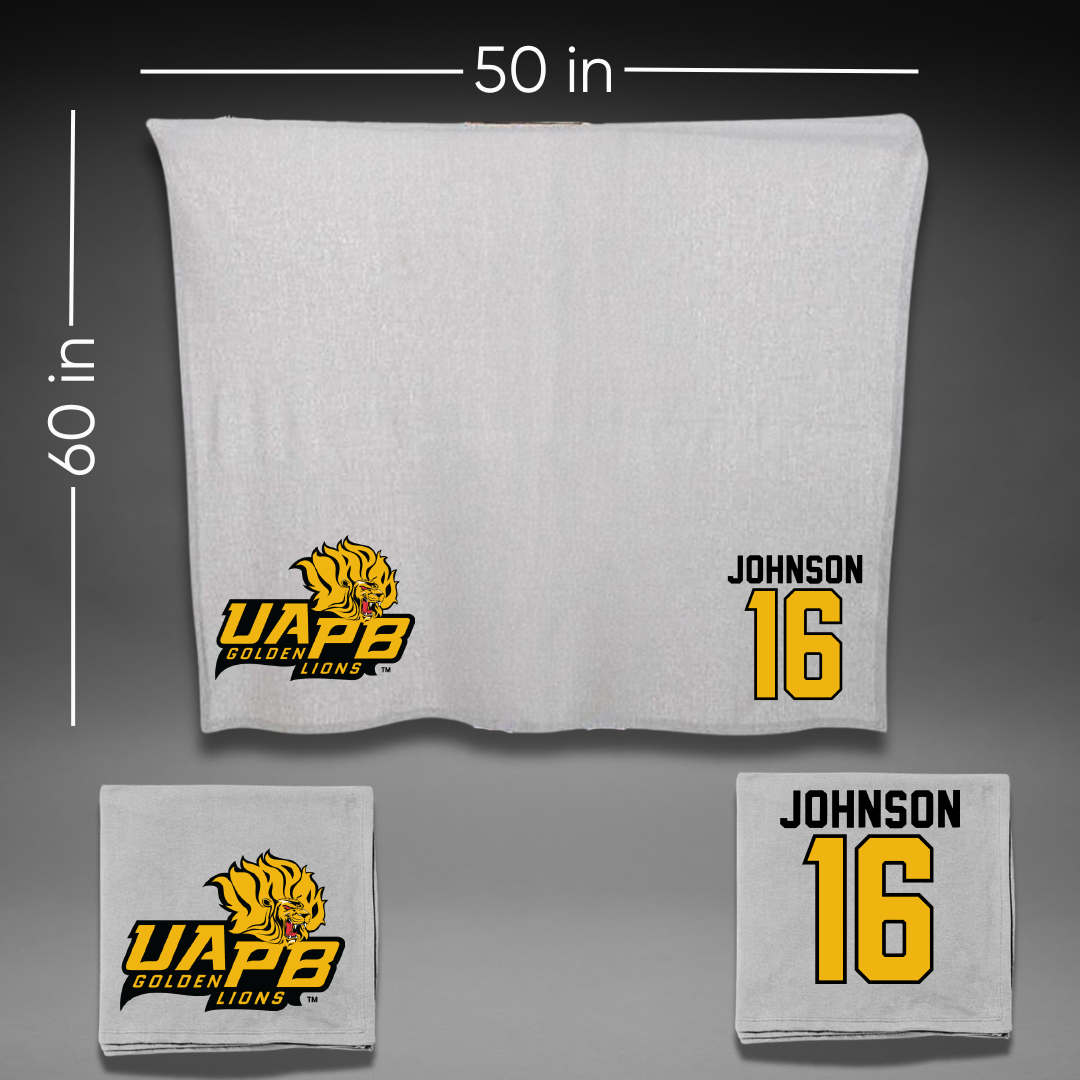 University of Arkansas-Pine Bluff Baseball Gray Blanket - #16 Jaylon Johnson