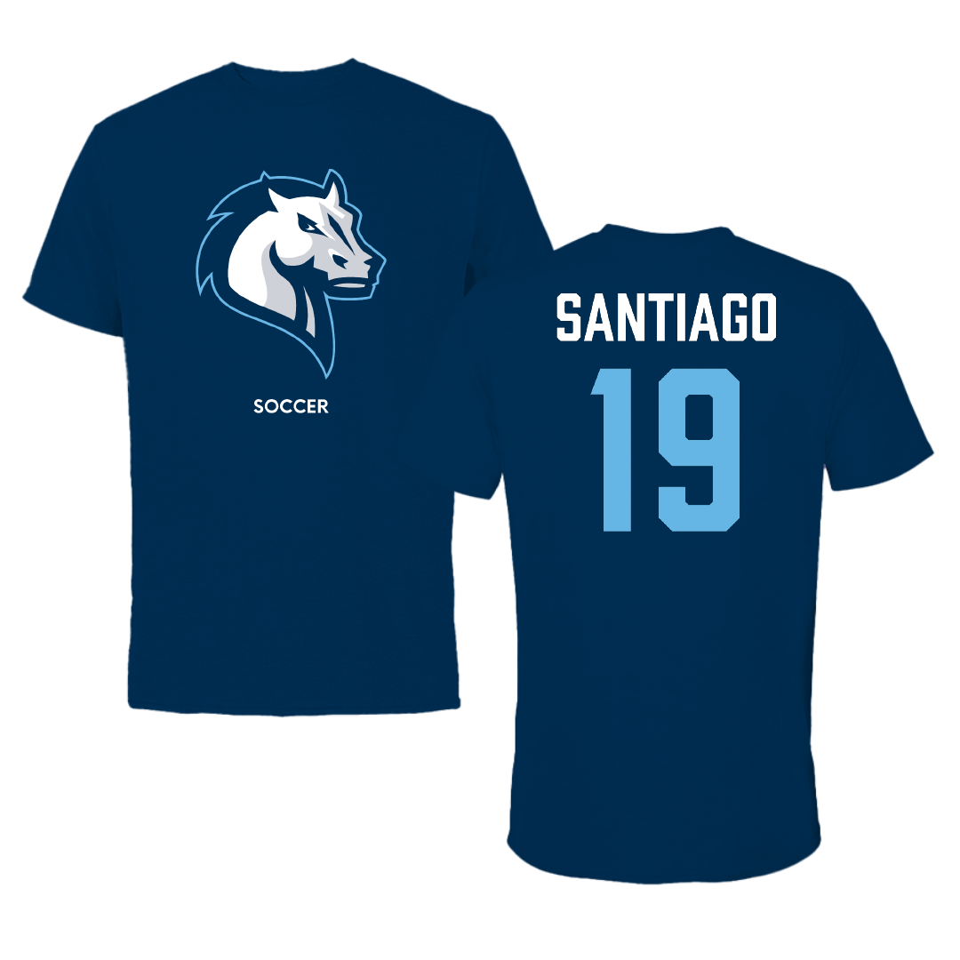 Mercy University Soccer (W) Navy Performance Tee - #19 Alyssa Santiago