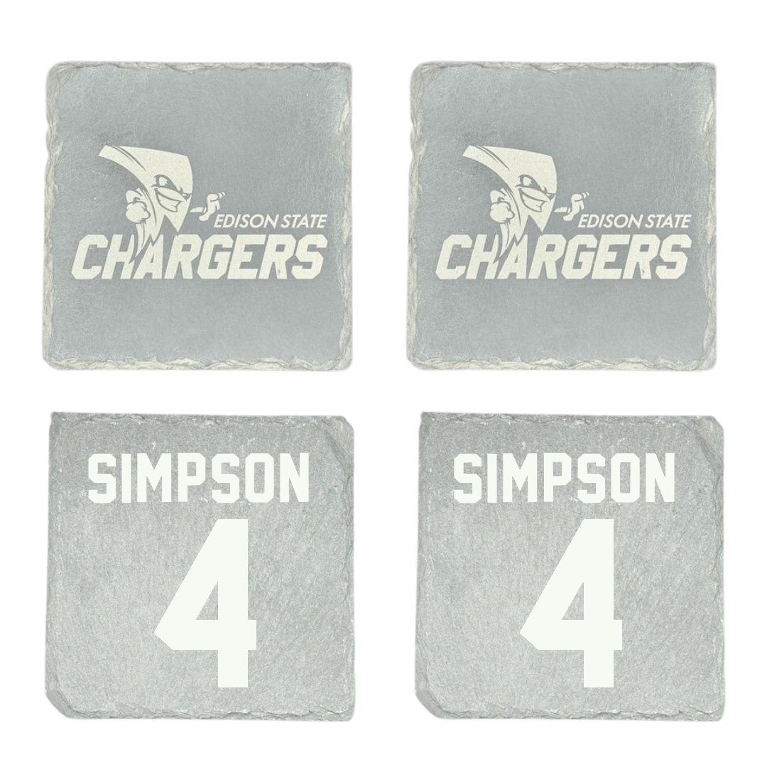 Edison State Community College Basketball Stone Coaster (4 Pack)  - #4 Ayden Simpson