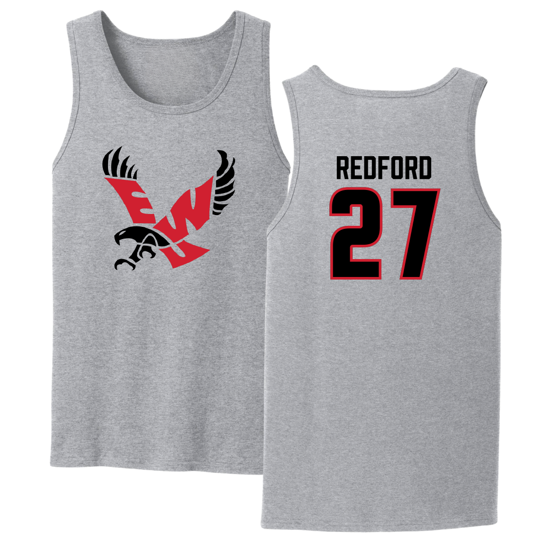 Eastern Washington University Football Sport Gray Tank Top - #27 Isaac Redford