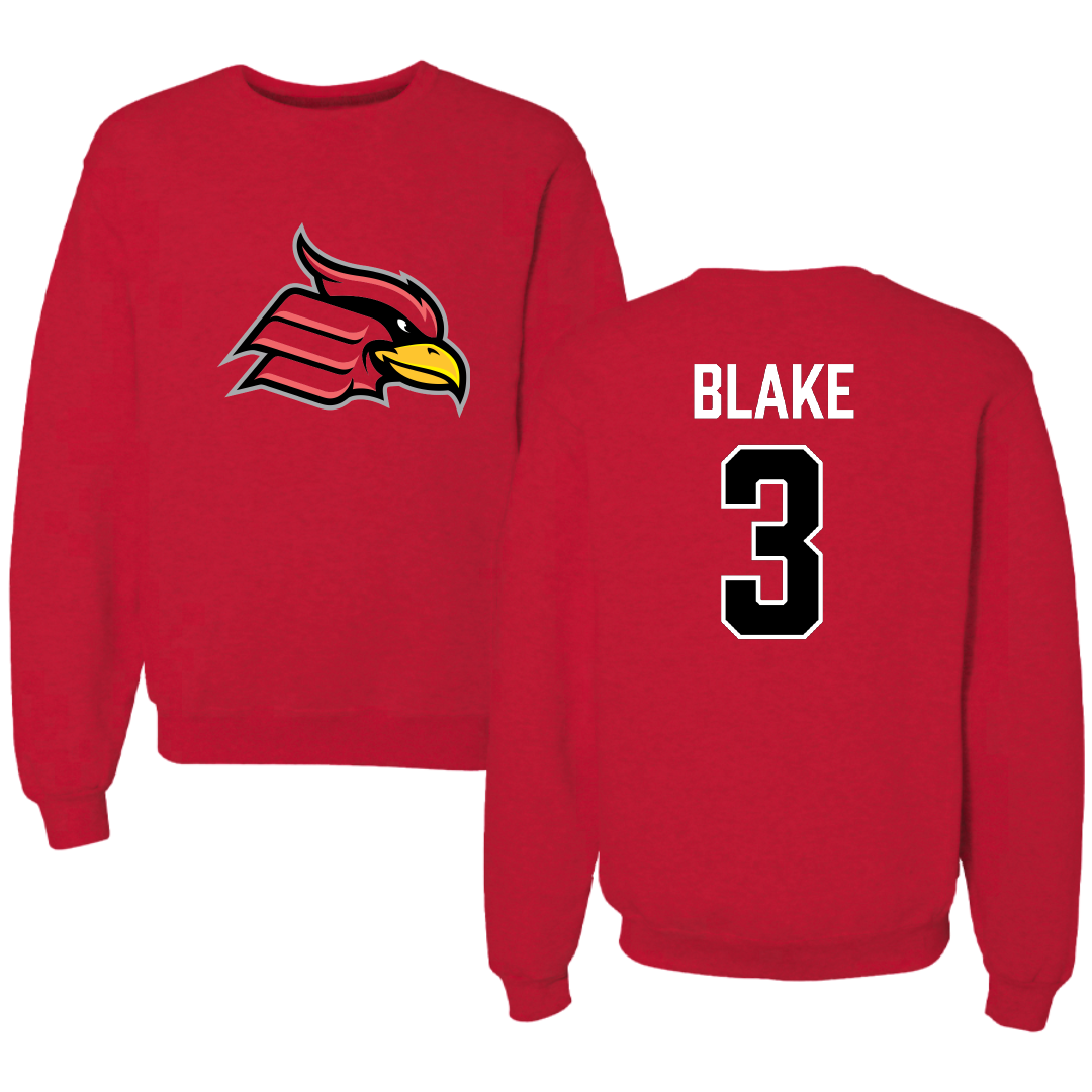Wheeling University Football Red Crewneck - #3 Carter Blake