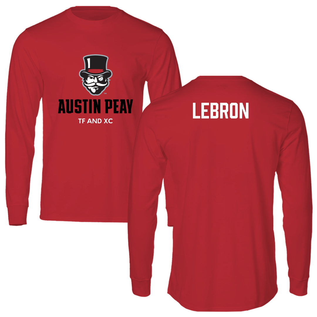 Austin Peay State University TF and XC Red Mascot Performance Long Sleeve - Richie Lebron