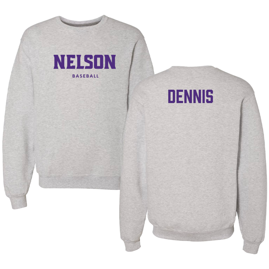 Nelson University Baseball Gray Crewneck - Caleb Dennis