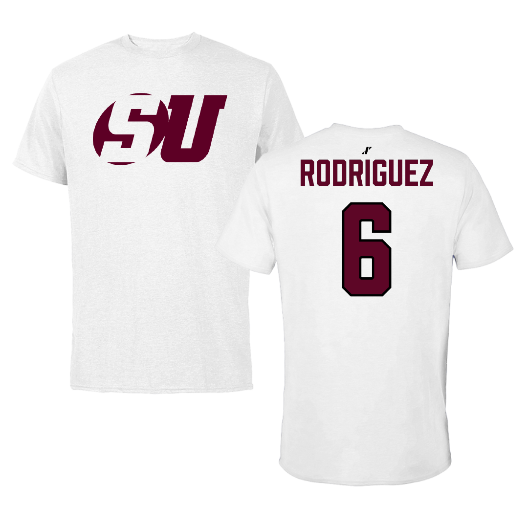 Schreiner University Baseball White Tee - #6 Daniel Rodriguez
