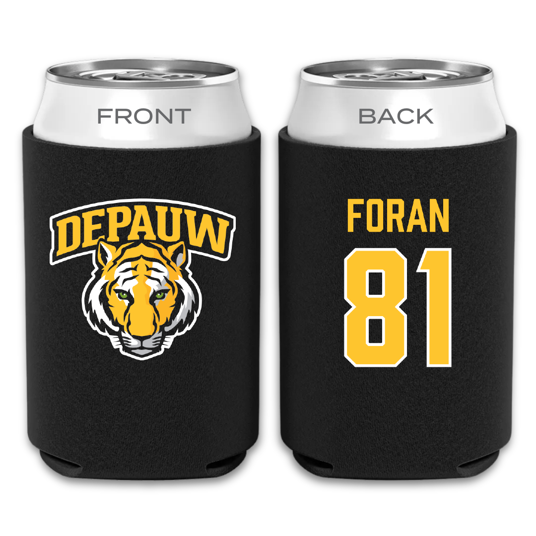 DePauw University Football Black Can Cooler - #81 Carter Foran
