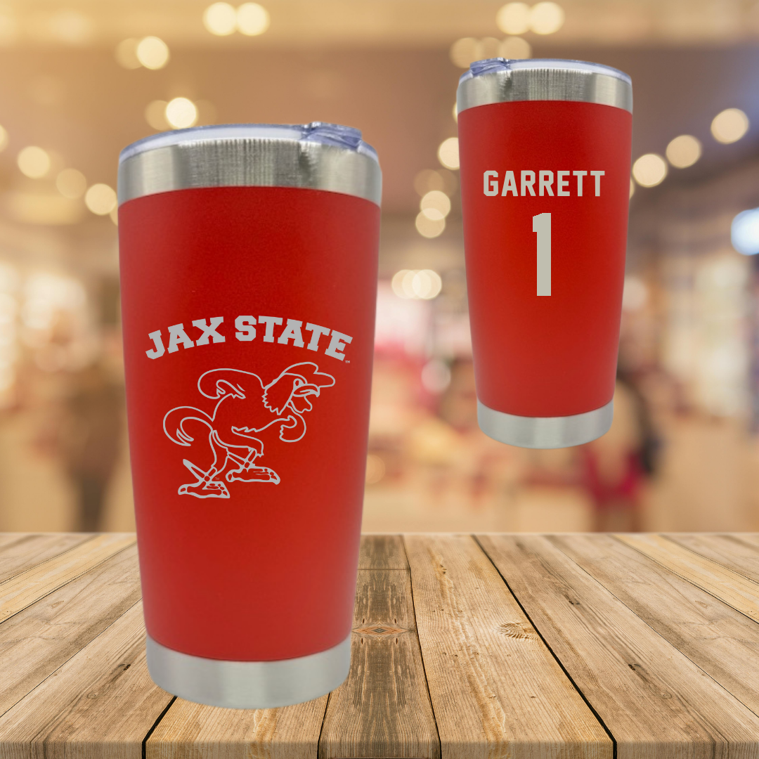 Jacksonville State University Volleyball Red Stainless Steel Tumbler - #1 Ellie Garrett