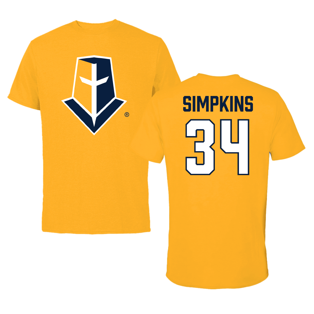 Mount Marty University Softball Gold Performance Tee - #34 Jayden Simpkins