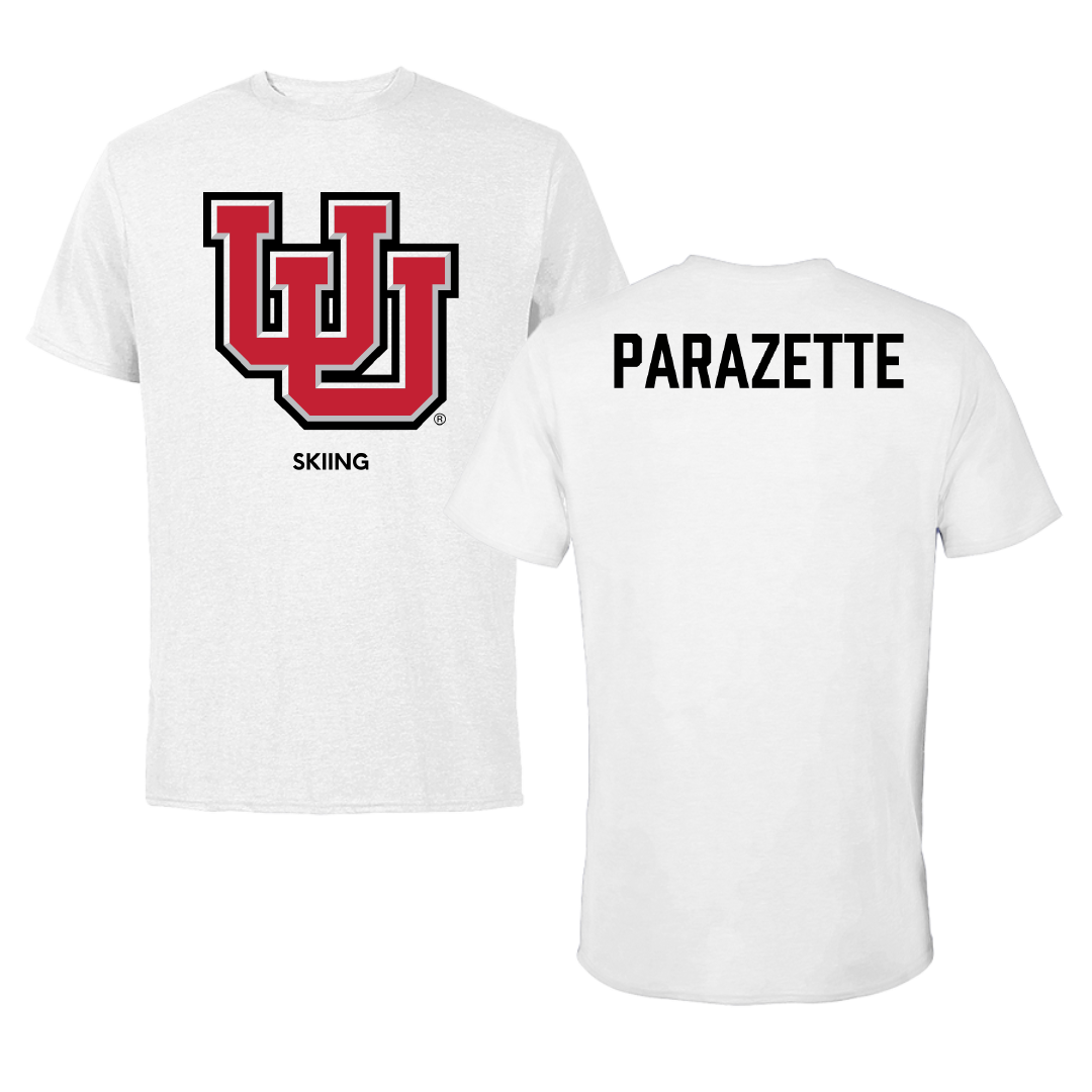 University of Utah Skiing White Tee - Oliver Parazette