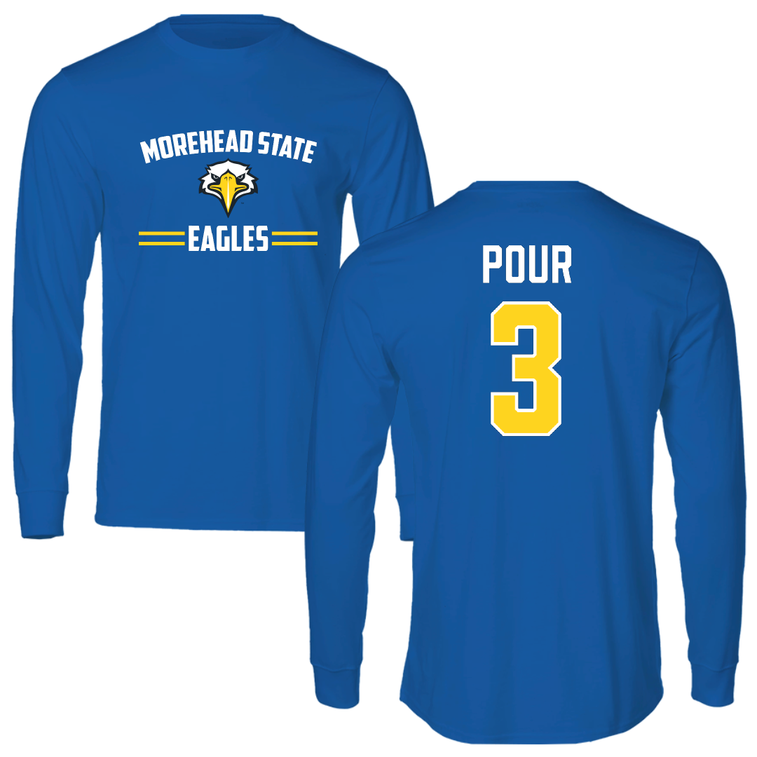Morehead State University Football Blue General Performance Long Sleeve - #3 Ezekiel Pour
