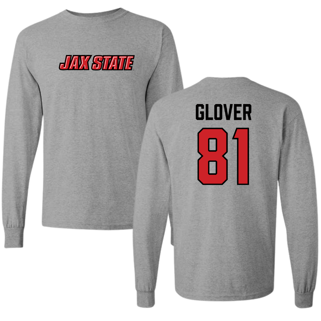 Jacksonville State University Football Sport Gray Long Sleeve - #81 Gabe Glover