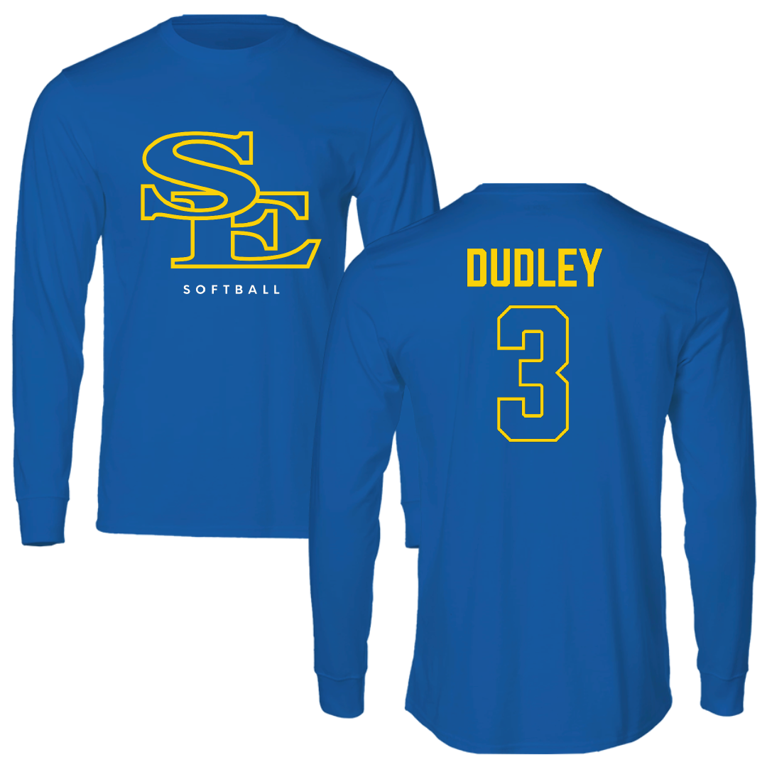 Southeastern Oklahoma State University Softball Blue Performance Long Sleeve - #3 Emma Dudley