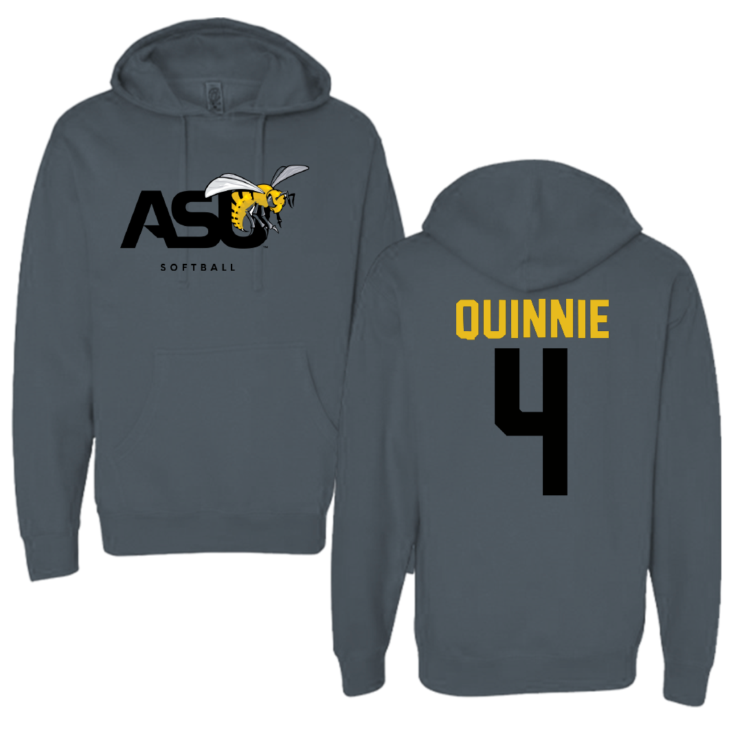 Alabama State University Softball Dark Gray Hoodie - #4 Mason Quinnie