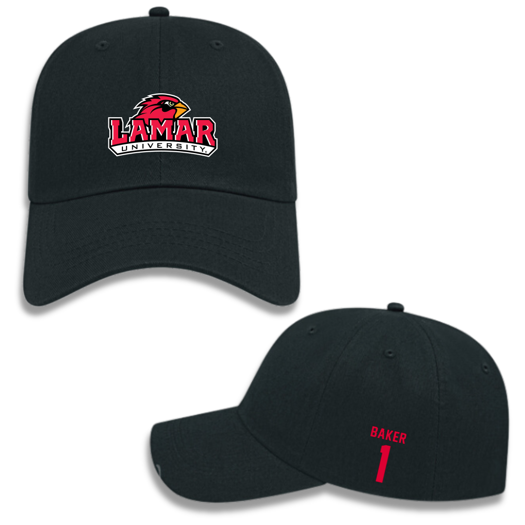 Lamar University Baseball Black Hat - #1 Trent Baker