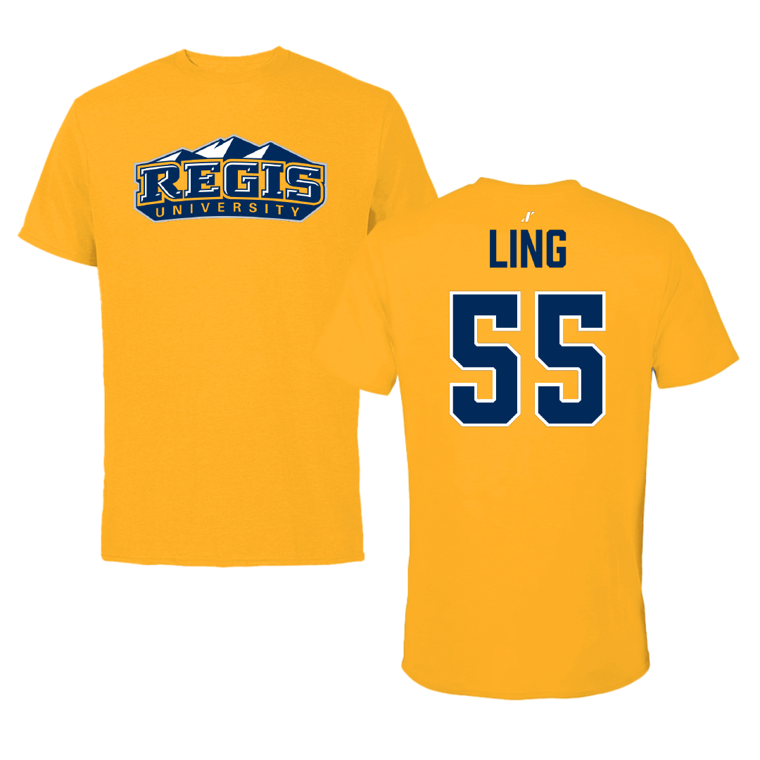 Regis University (Colorado) Baseball Gold Performance Tee - #55 Nathan Ling
