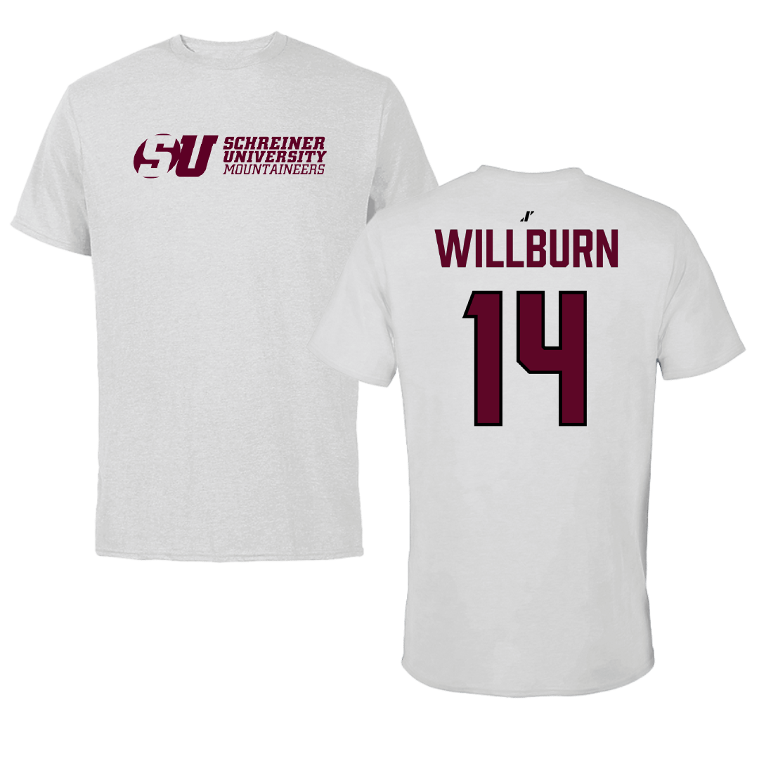 Schreiner University Volleyball (W) Light Gray Tee - #14 Ashlyn Willburn
