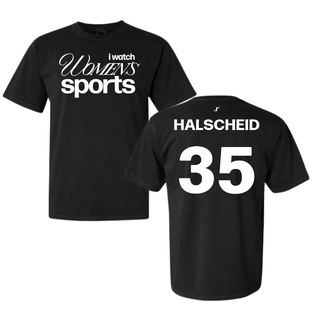 Southern Methodist University Soccer Black WHM Comfort Colors Tee - #35 Hayden Halscheid
