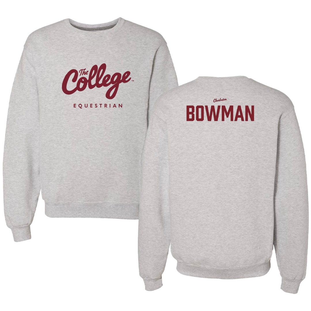 College of Charleston (South Carolina) Equestrian Gray Crewneck - Clara Bowman