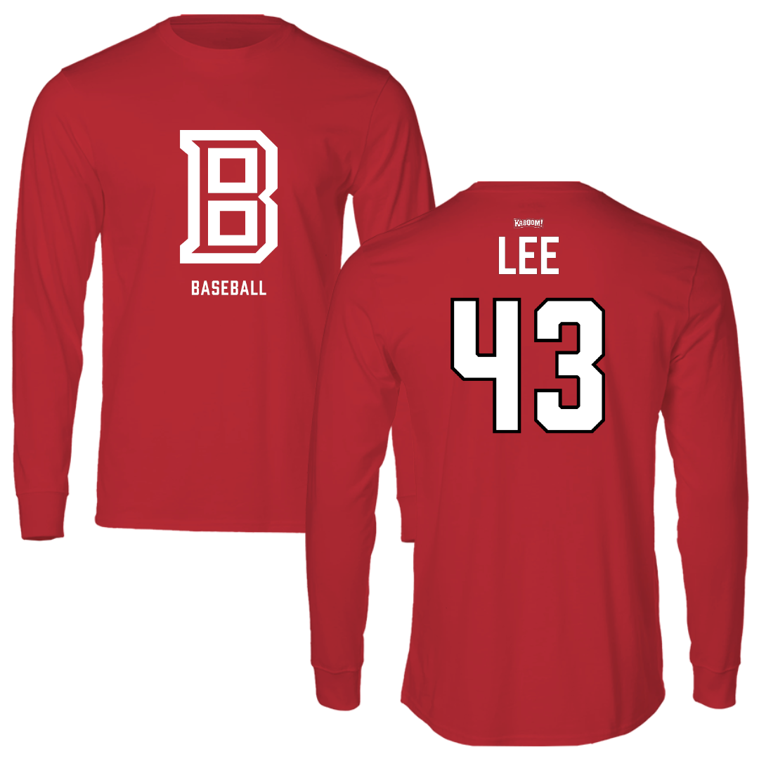 Bradley University Baseball Red Long Sleeve - #43 Mason Lee