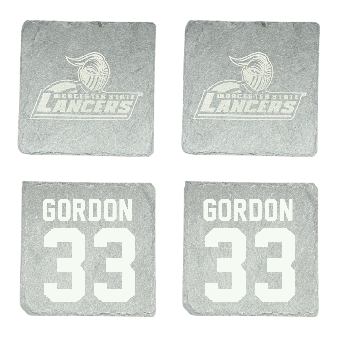 Worcester State University Football Stone Coaster (4 Pack)  - #33 DJ Gordon
