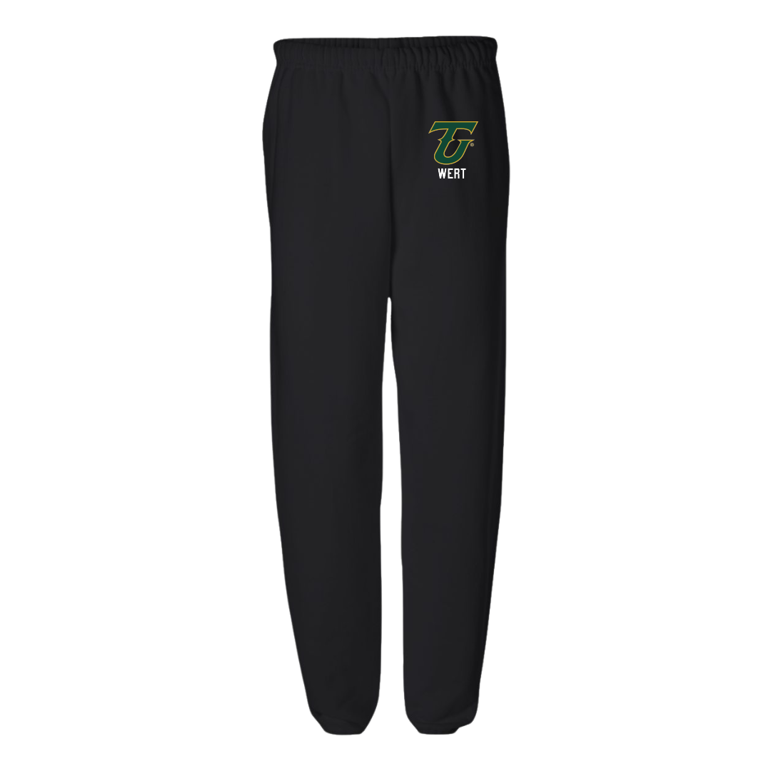 Tiffin University Lacrosse (M) Black Sweatpants - #6 Isaac Wert