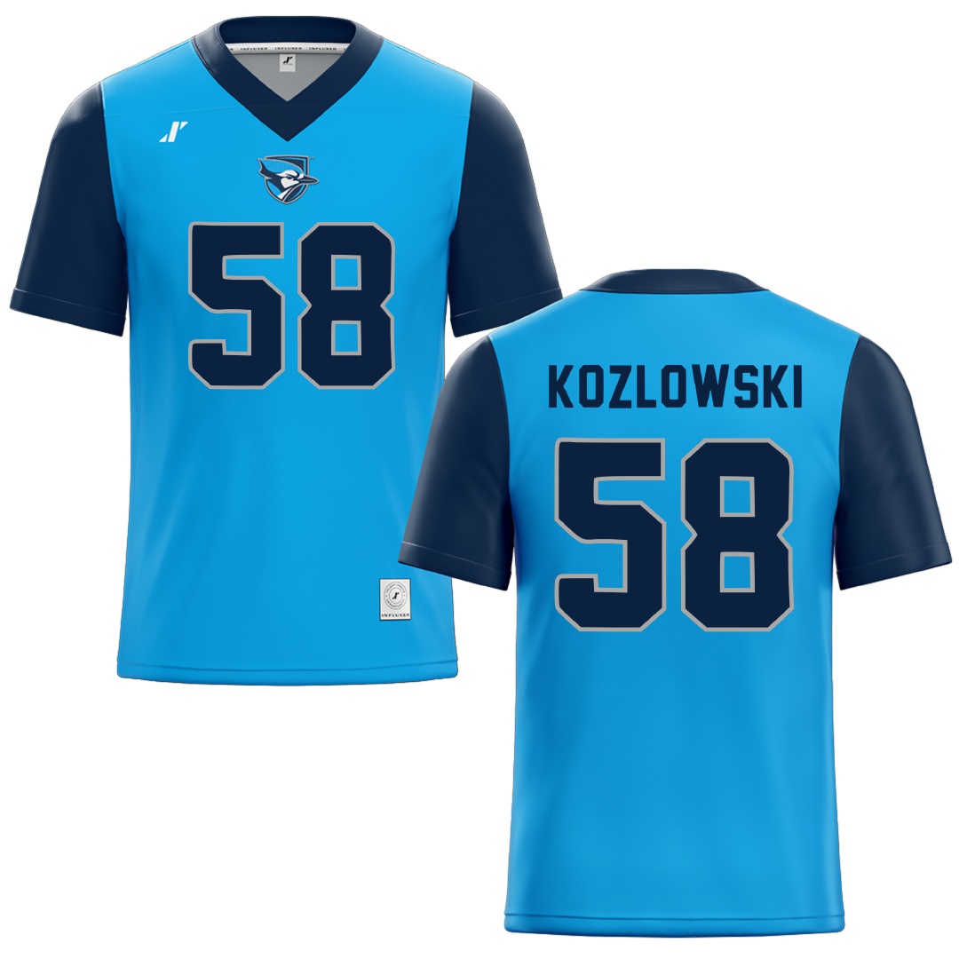 Elmhurst University Blue Football Jersey - #58 Nick Kozlowski