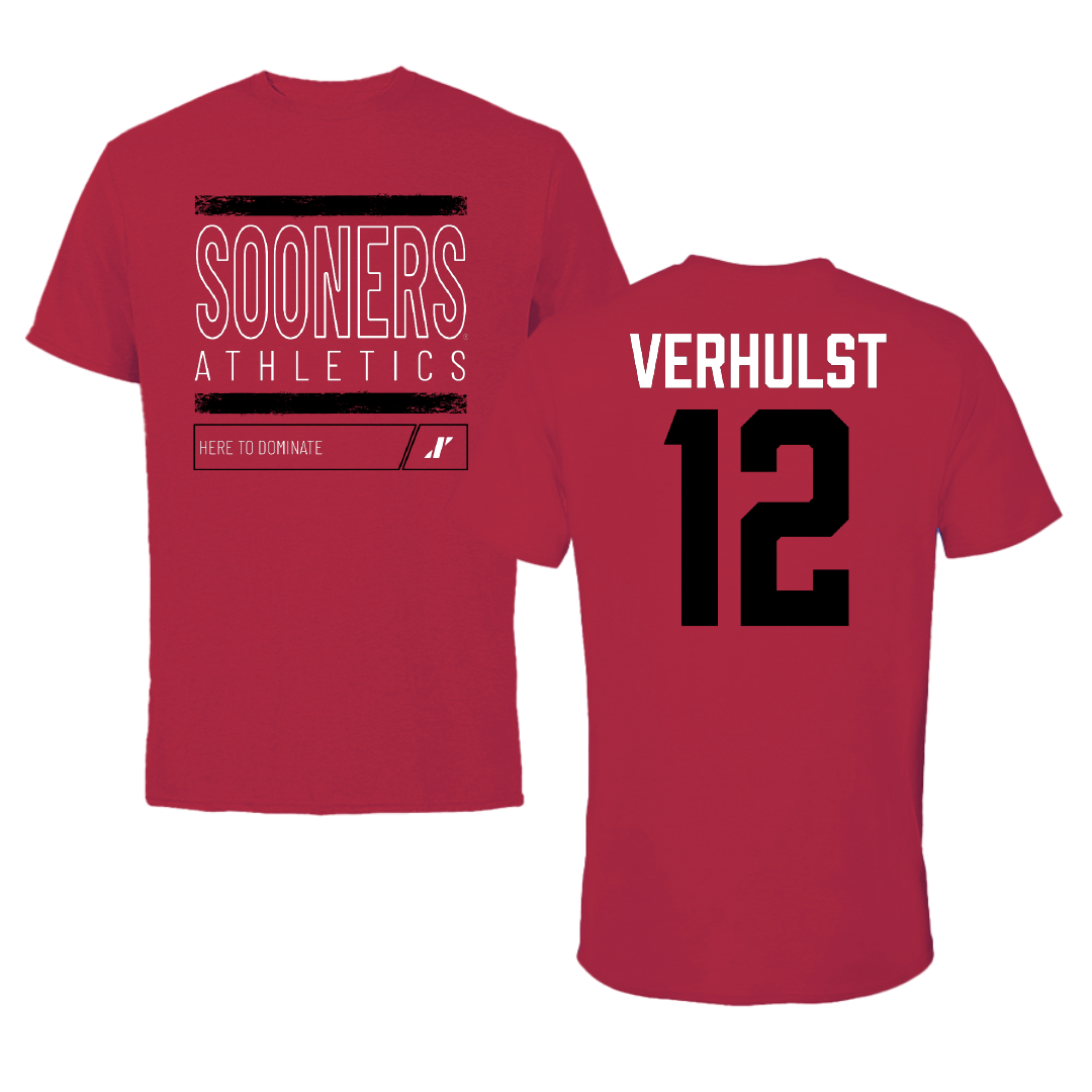 University of Oklahoma Basketball Crimson Dominate Tee - #12 Payton Verhulst