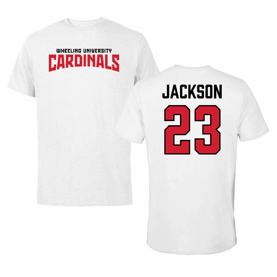 Wheeling University Football White Classic Tee - #23 Brett Jackson