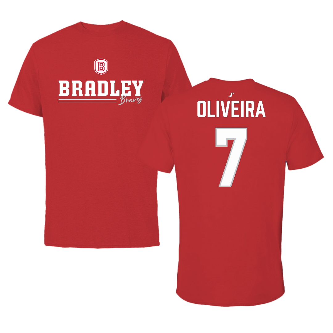 Bradley University Volleyball (W) Red General Tee - #7 Vitoria Oliveira