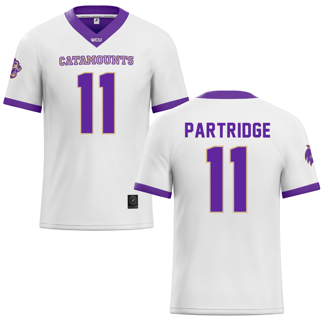 Western Carolina University White Football Jersey - #11 Kenyon Partridge