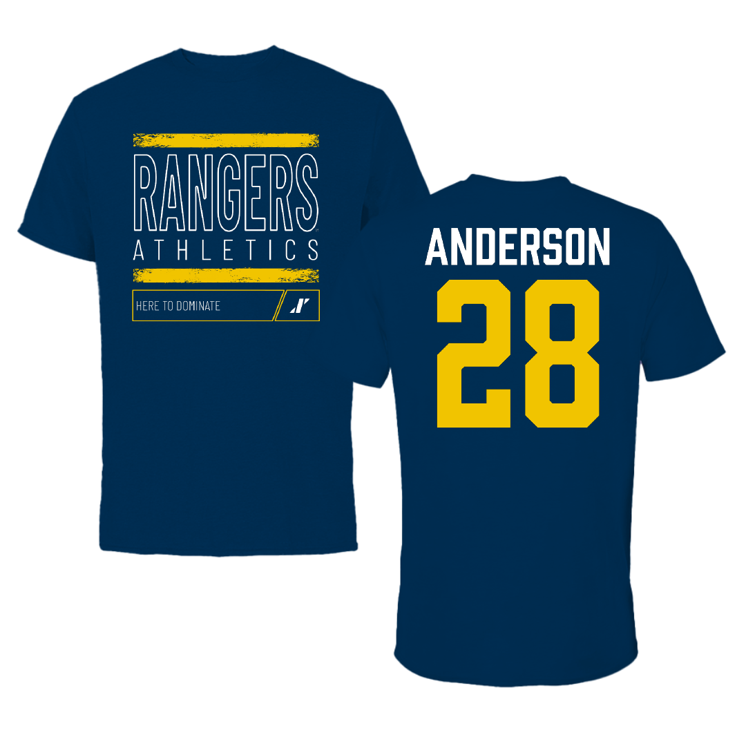 Regis University (Colorado) Baseball Navy Dominate Performance Tee - #28 Matt Anderson