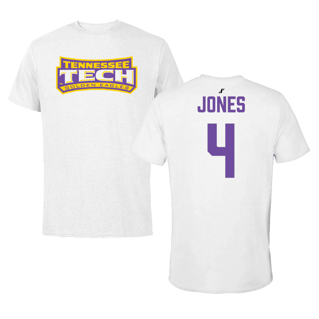 Tennessee Technological University Beach Volleyball White Performance Tee - #4 Piper Jones