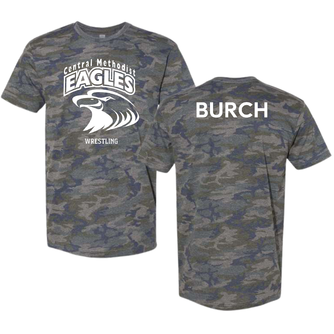 Central Methodist University Wrestling (M) Vintage Camo Tee - Konner Burch